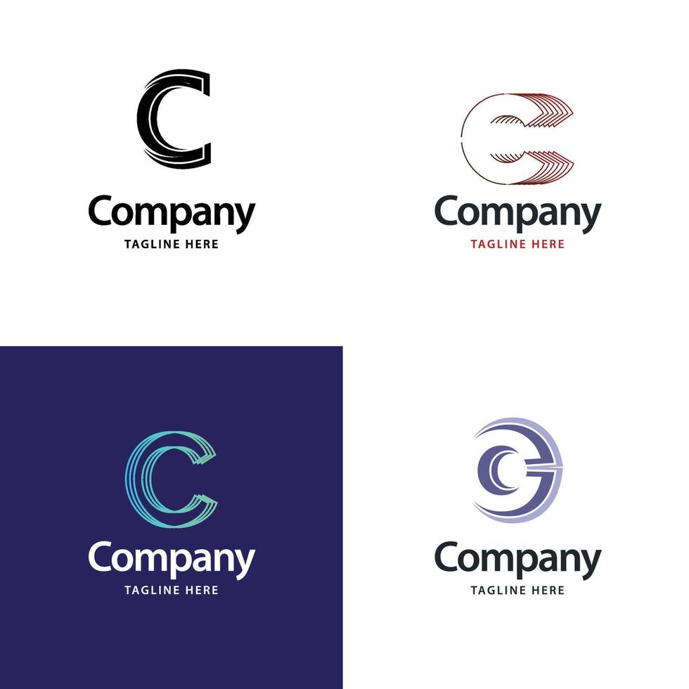 Letter C Big Logo Pack Design Creative Modern logos design for your business vector