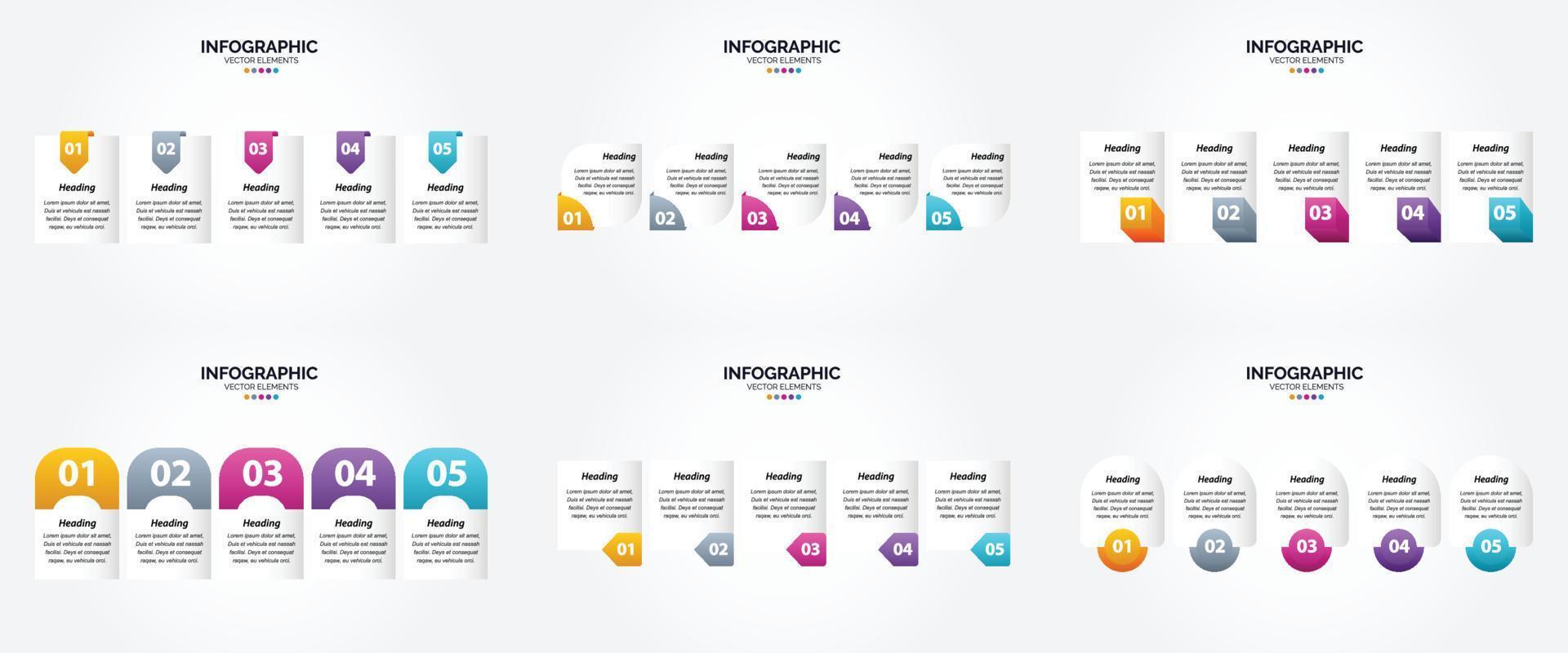 ilustración vectorial infografía conjunto de diseño plano para folleto publicitario y revista vector