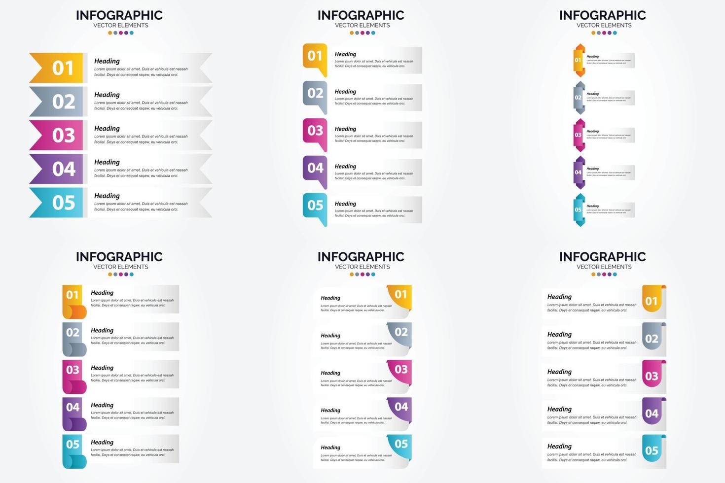 ilustración vectorial infografía conjunto de diseño plano para folleto publicitario y revista vector