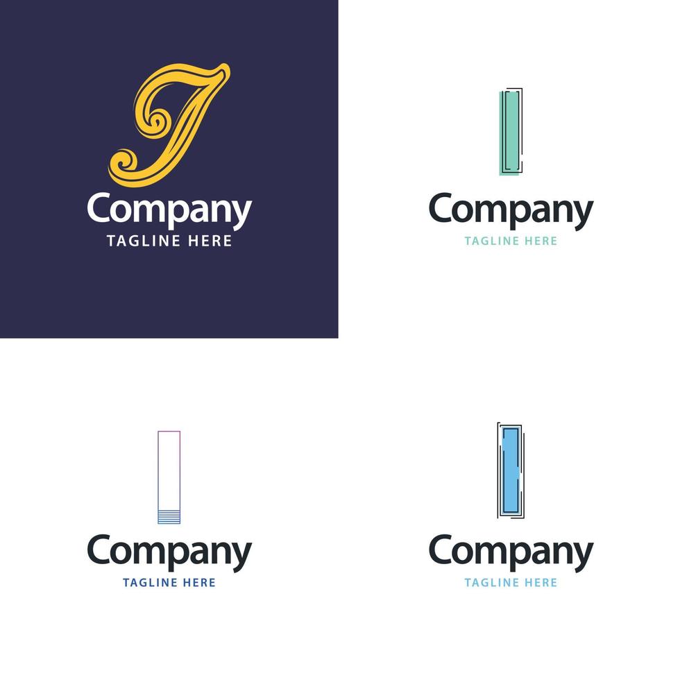 Letter I Big Logo Pack Design Creative Modern logos design for your business vector