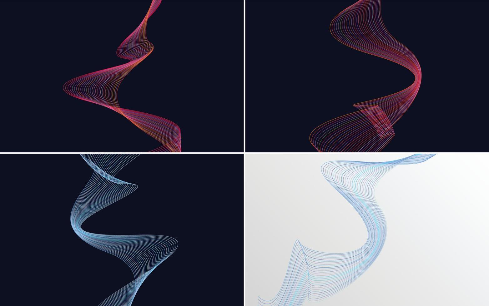 modern wave curve abstract presentation background Pack vector