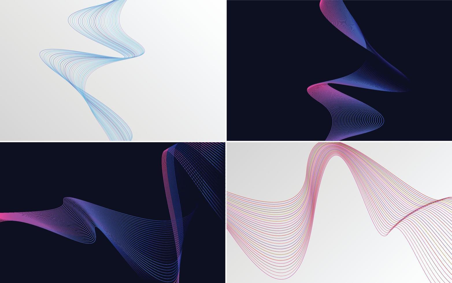 Collection of geometric minimal lines pattern set vector