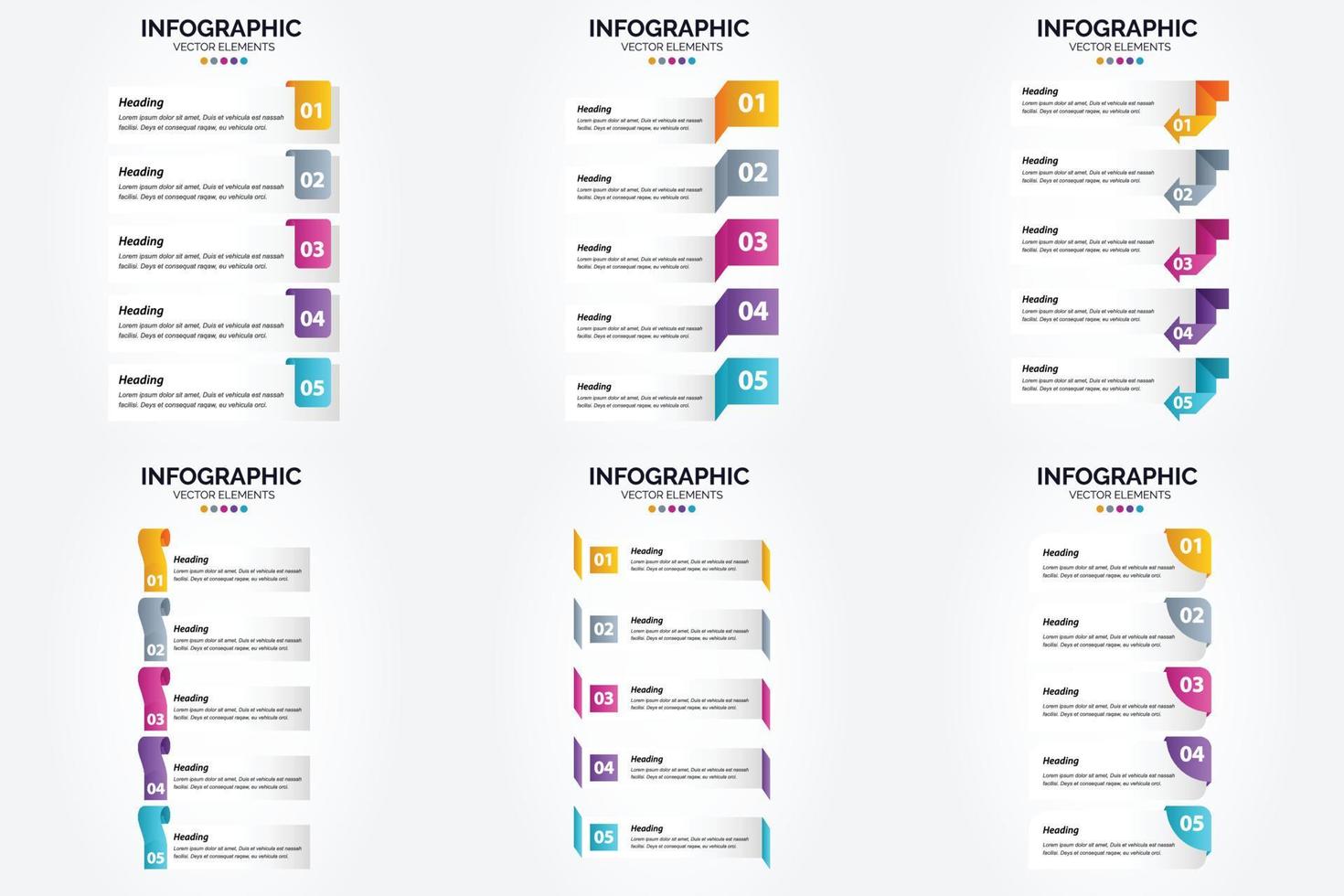 ilustración vectorial infografía conjunto de diseño plano para folleto publicitario y revista vector