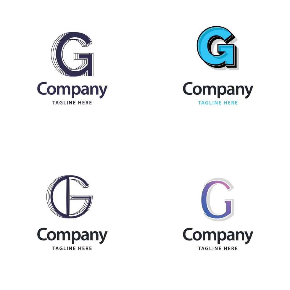 letra g diseño de paquete de logotipos grandes diseño de logotipos modernos y creativos para su negocio vector