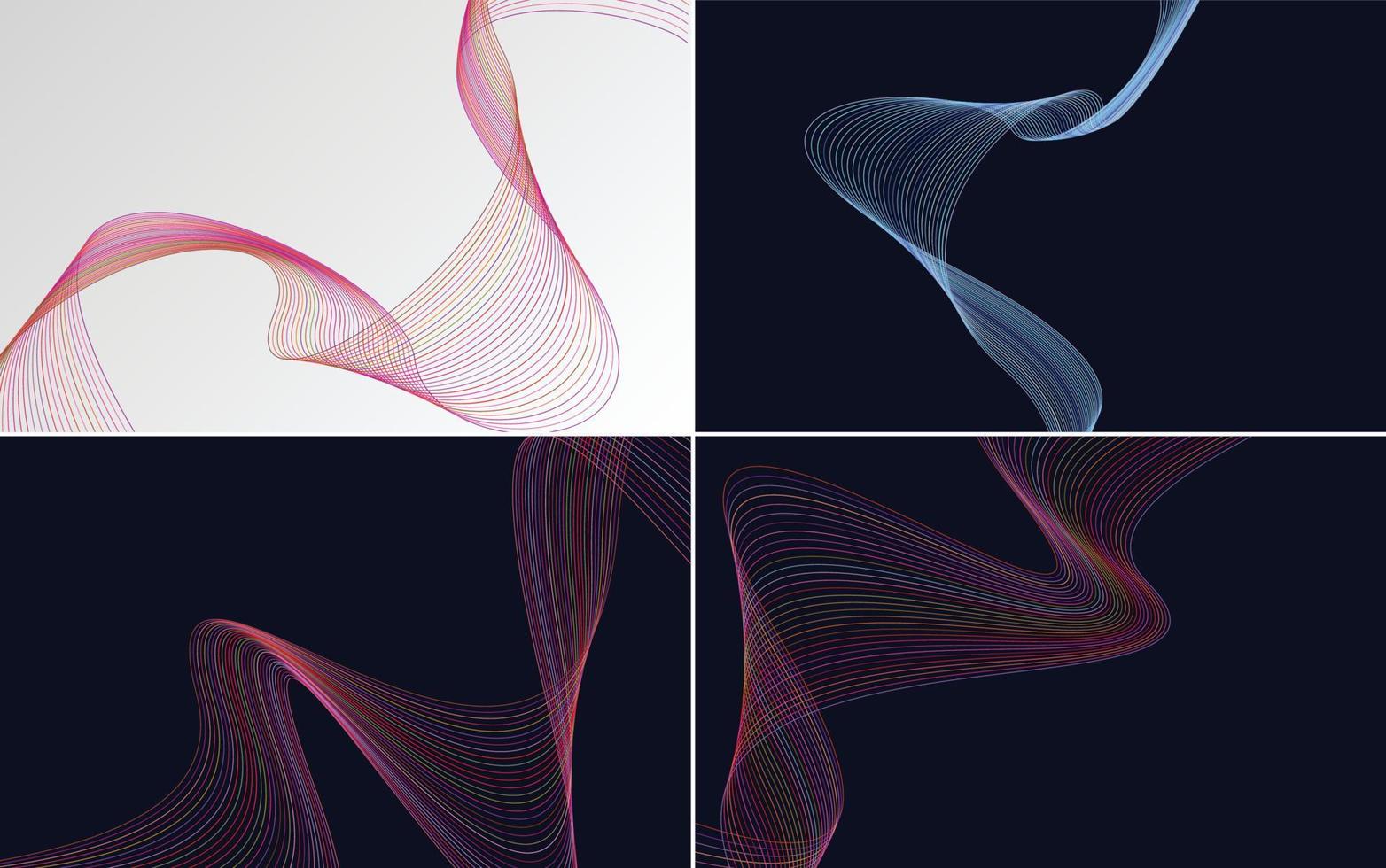 Collection of geometric minimal lines pattern set vector
