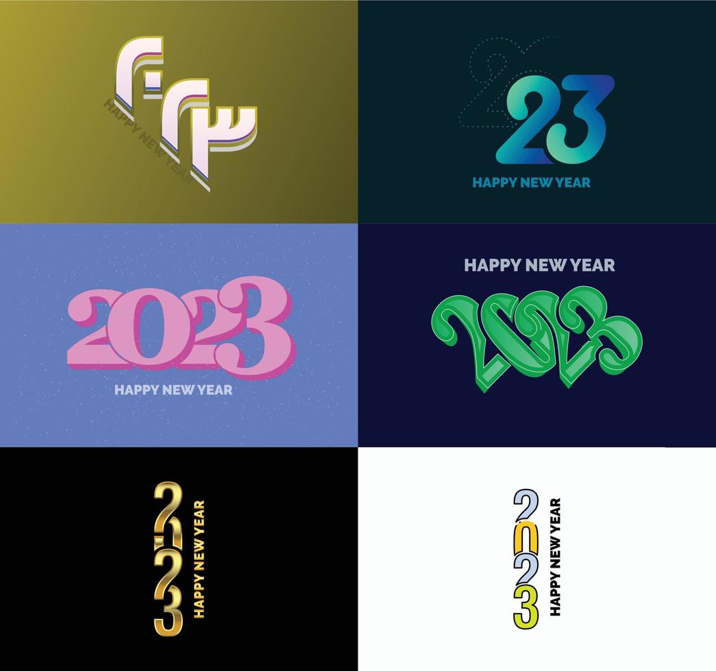 Big Set of 2023 Happy New Year logo text design 2023 number design template vector