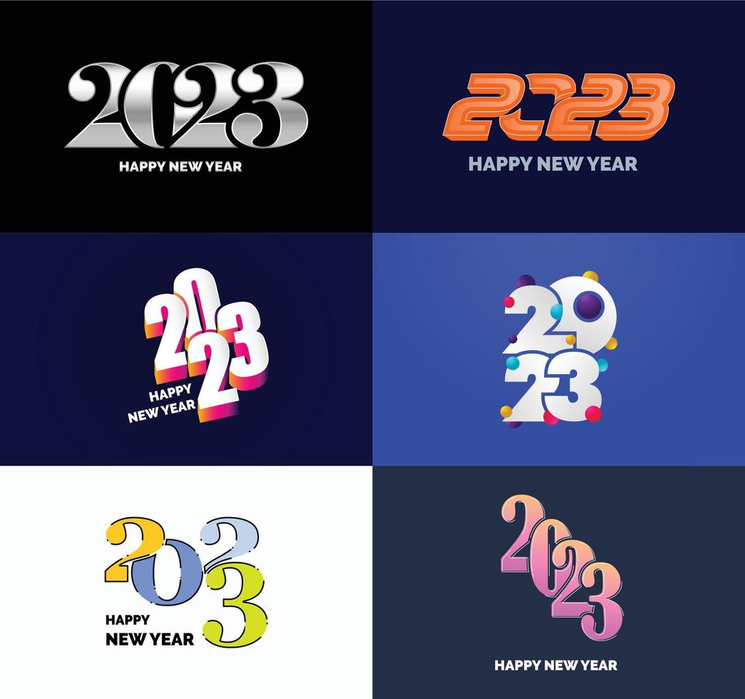 Big Set of 2023 Happy New Year logo text design 2023 number design template vector