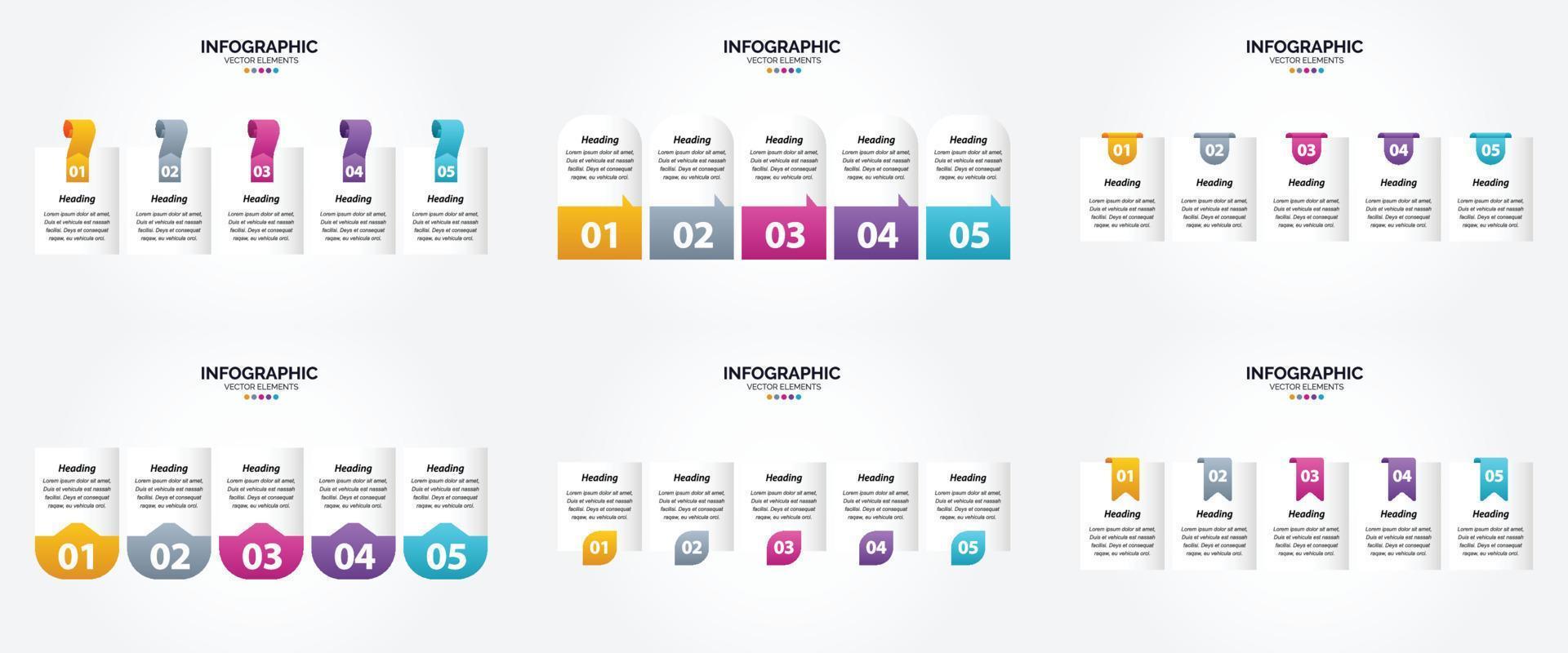 ilustración vectorial infografía conjunto de diseño plano para folleto publicitario y revista vector