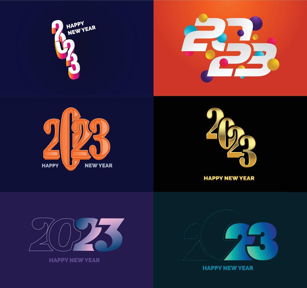 Big Set of 2023 Happy New Year logo text design 2023 number design template vector