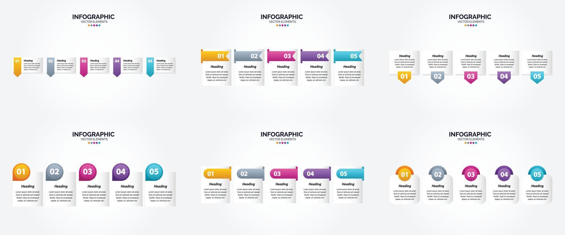 ilustración vectorial infografía conjunto de diseño plano para folleto publicitario y revista vector