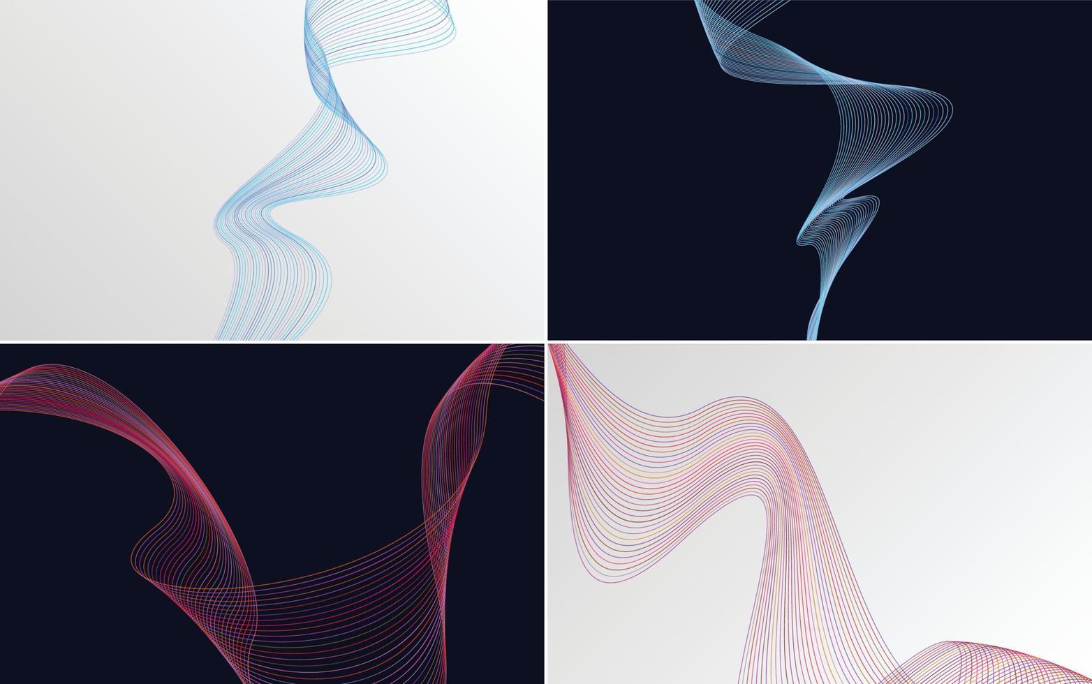 Collection of geometric minimal lines pattern set vector