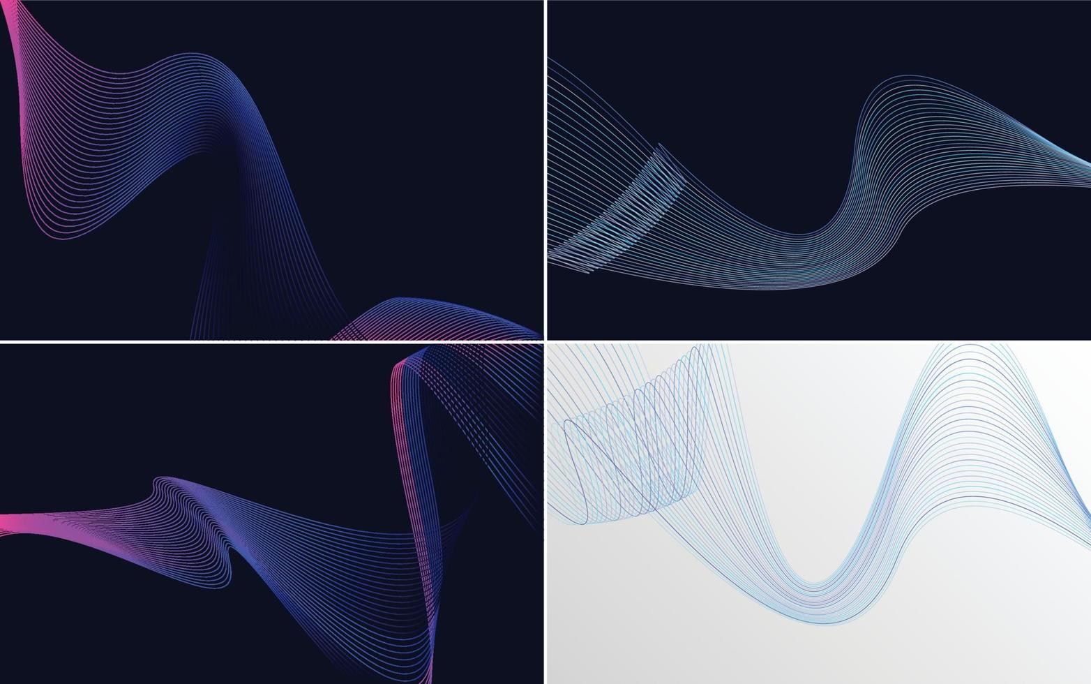 Collection of geometric minimal lines pattern set vector