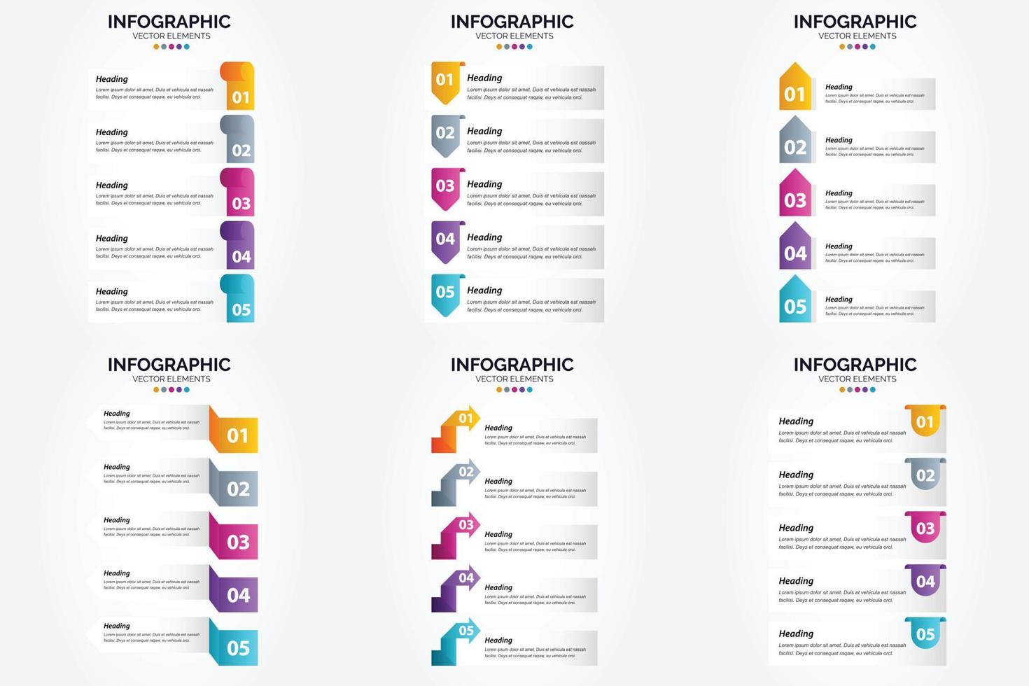 ilustración vectorial infografía conjunto de diseño plano para folleto publicitario y revista vector