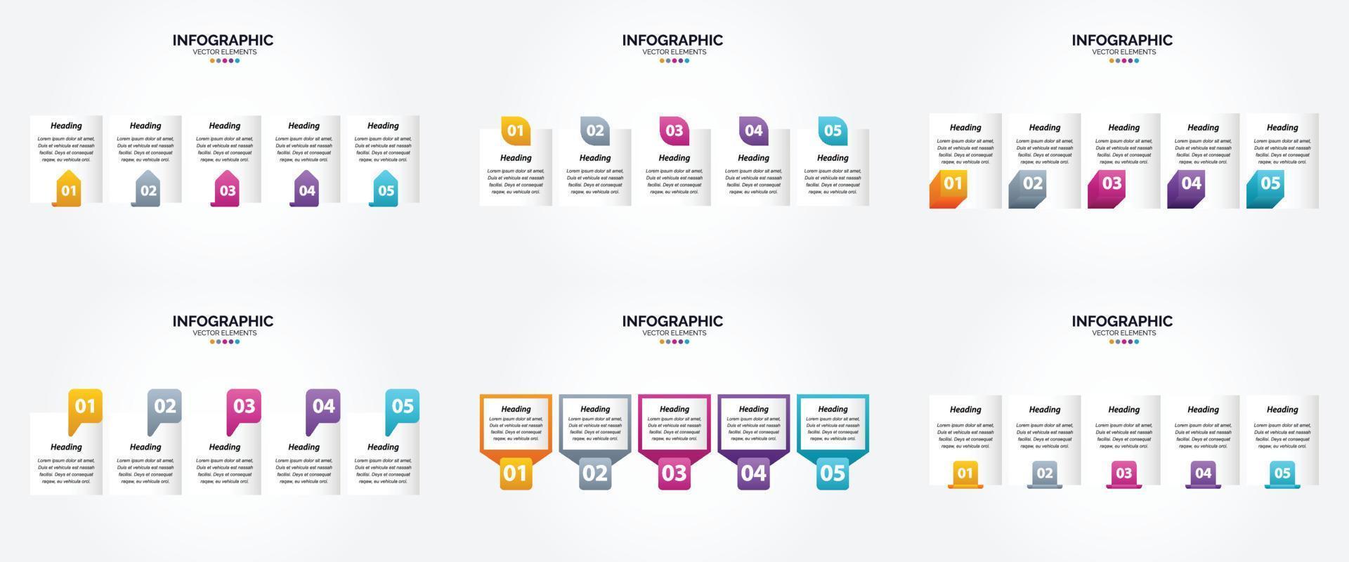 ilustración vectorial infografía conjunto de diseño plano para folleto publicitario y revista vector