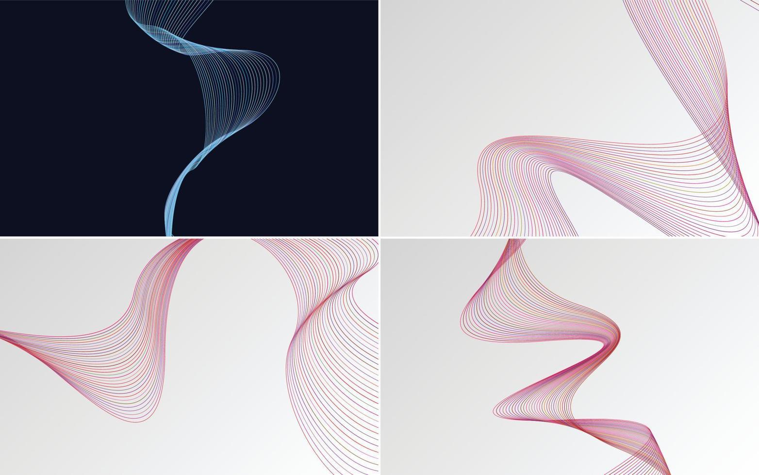 Collection of geometric minimal lines pattern set vector