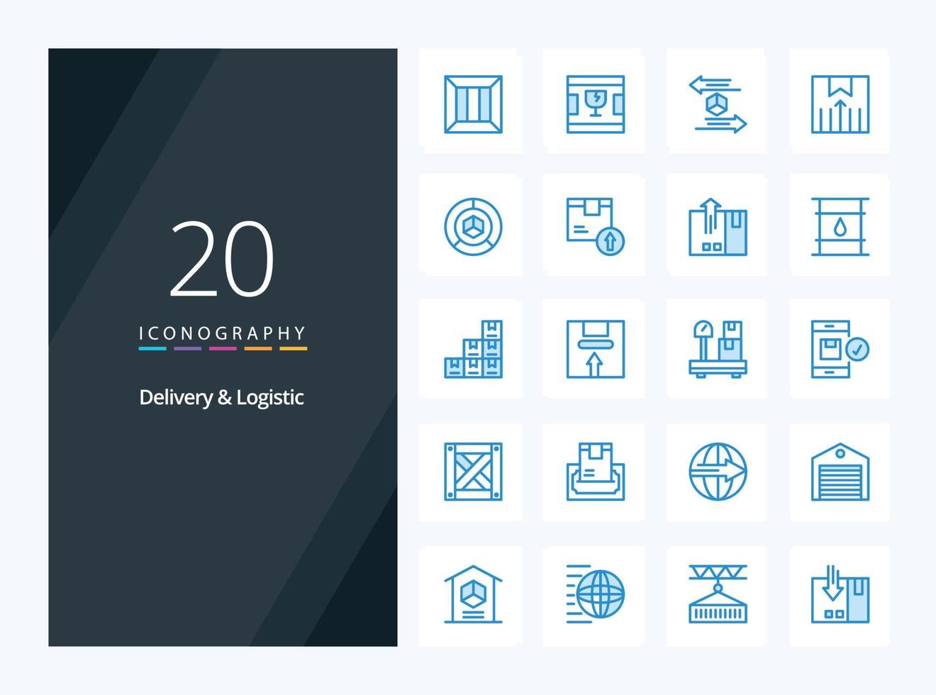 20 Delivery And Logistic Blue Color icon for presentation vector