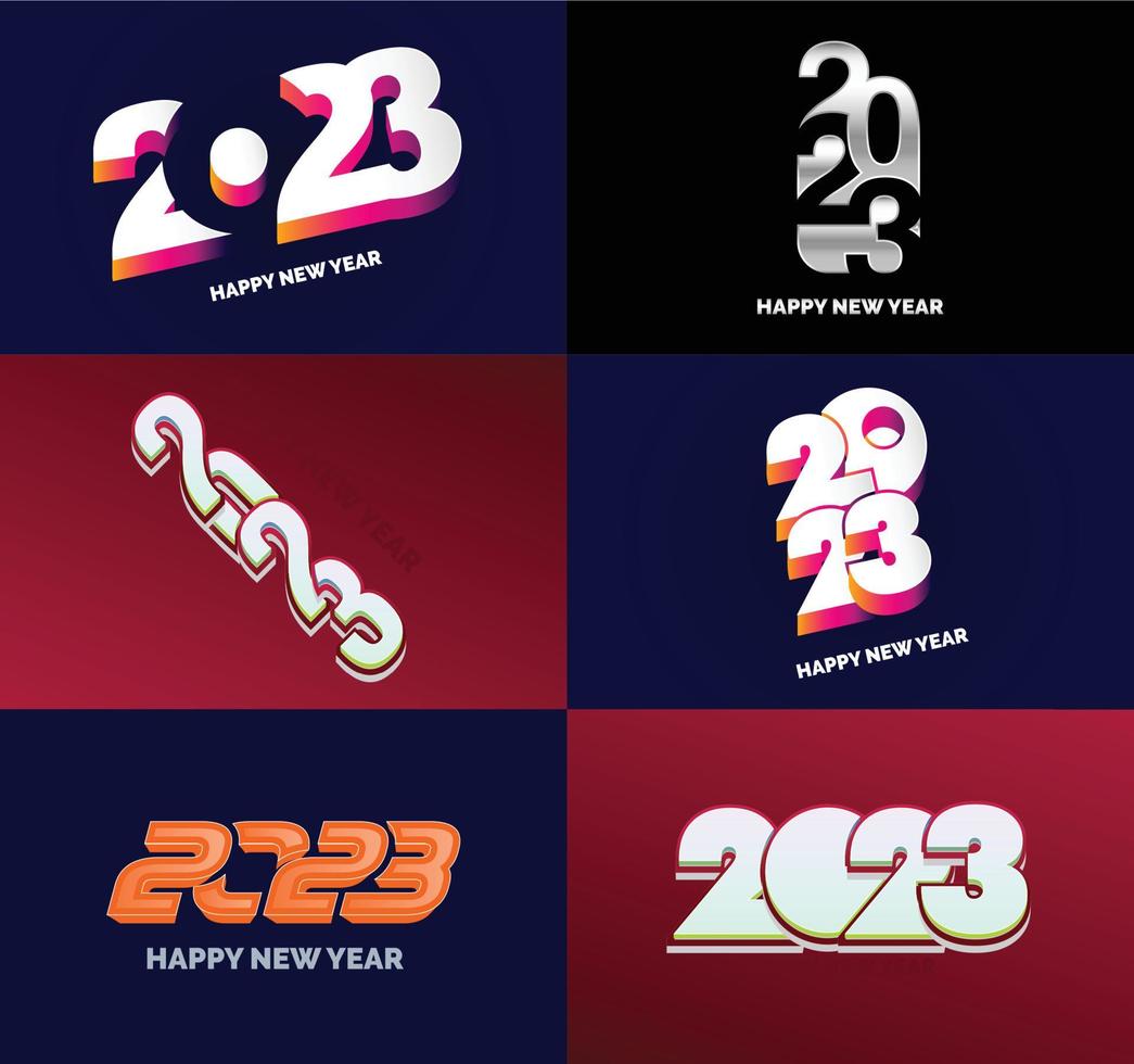 Big Set of 2023 Happy New Year logo text design 2023 number design template vector