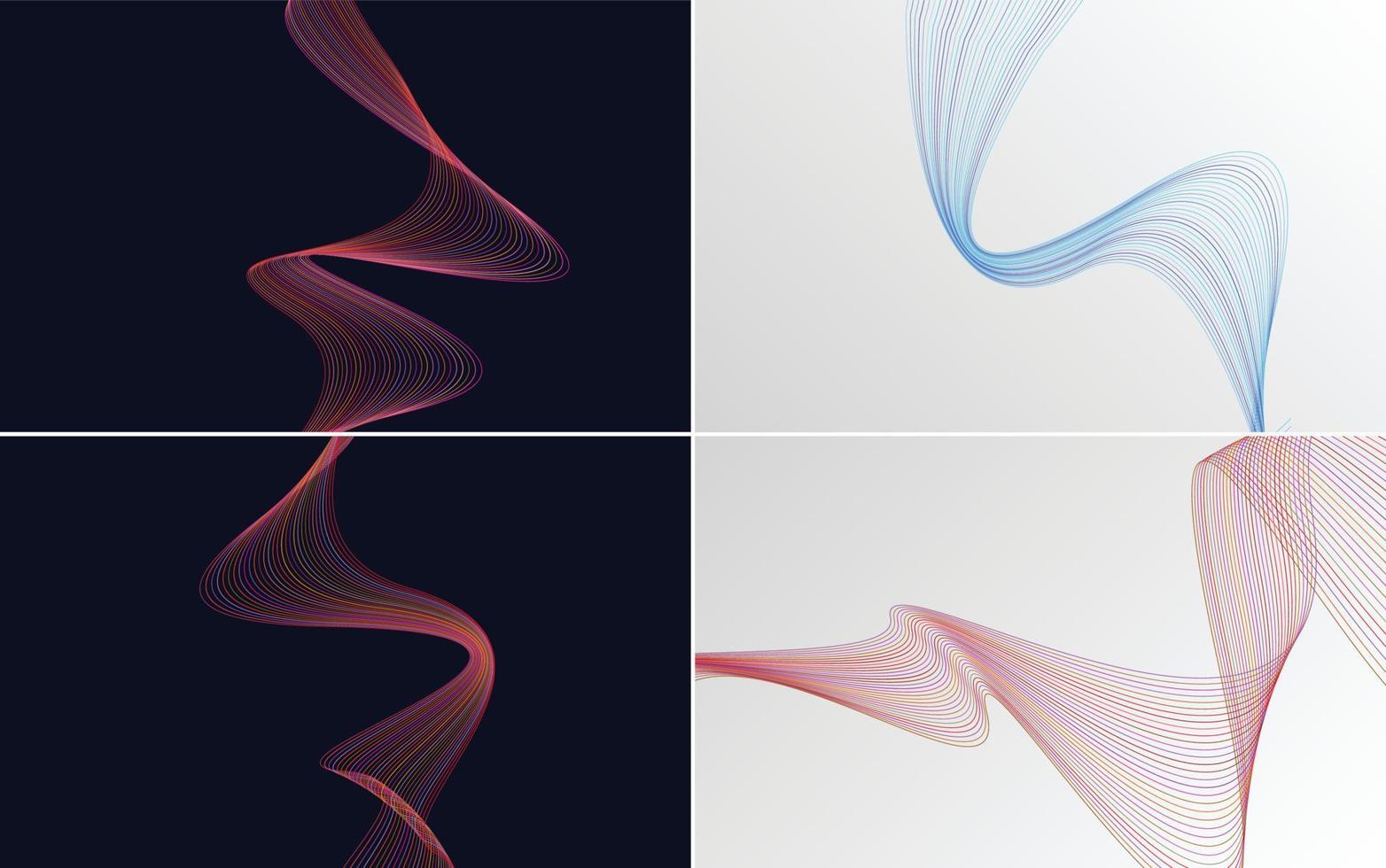 Collection of geometric minimal lines pattern set vector
