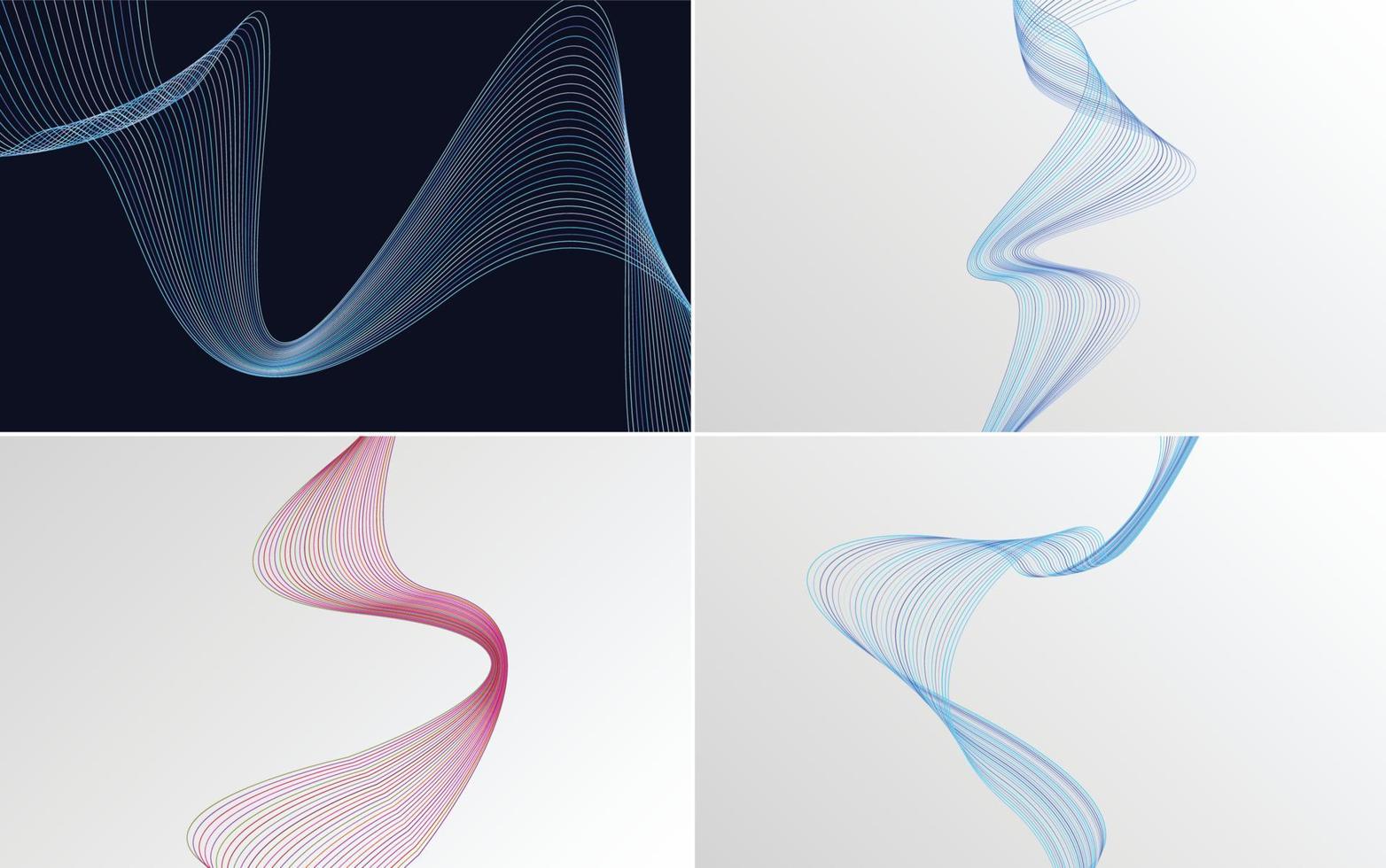 Collection of geometric minimal lines pattern set vector