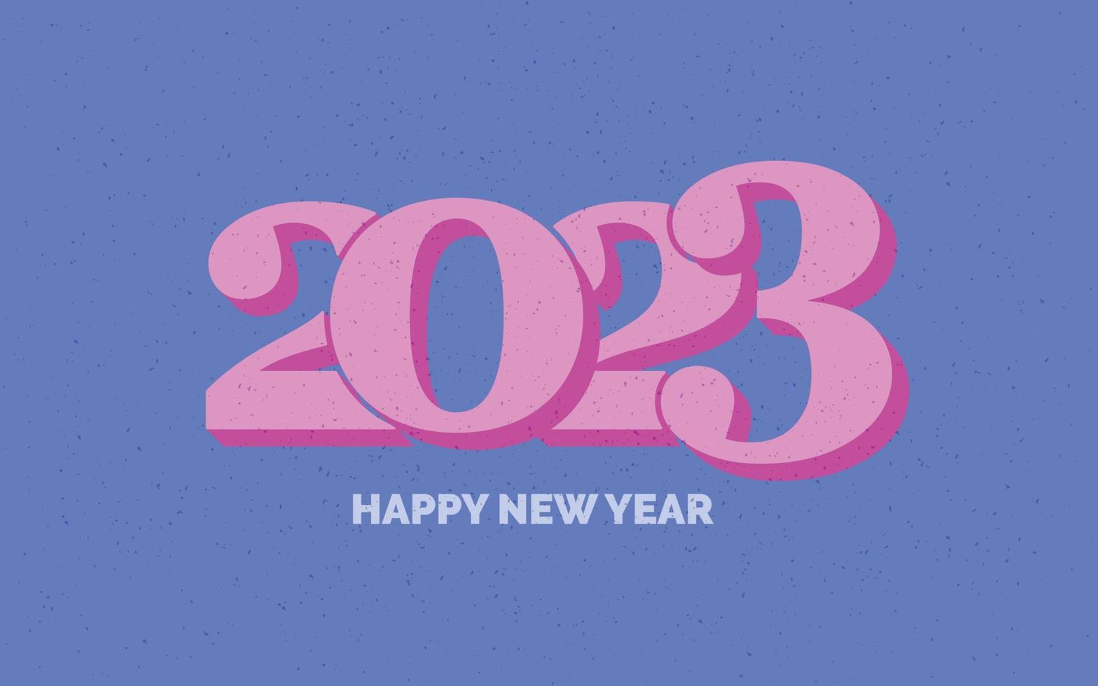 new year 2023 Retro Grunge logo design vector