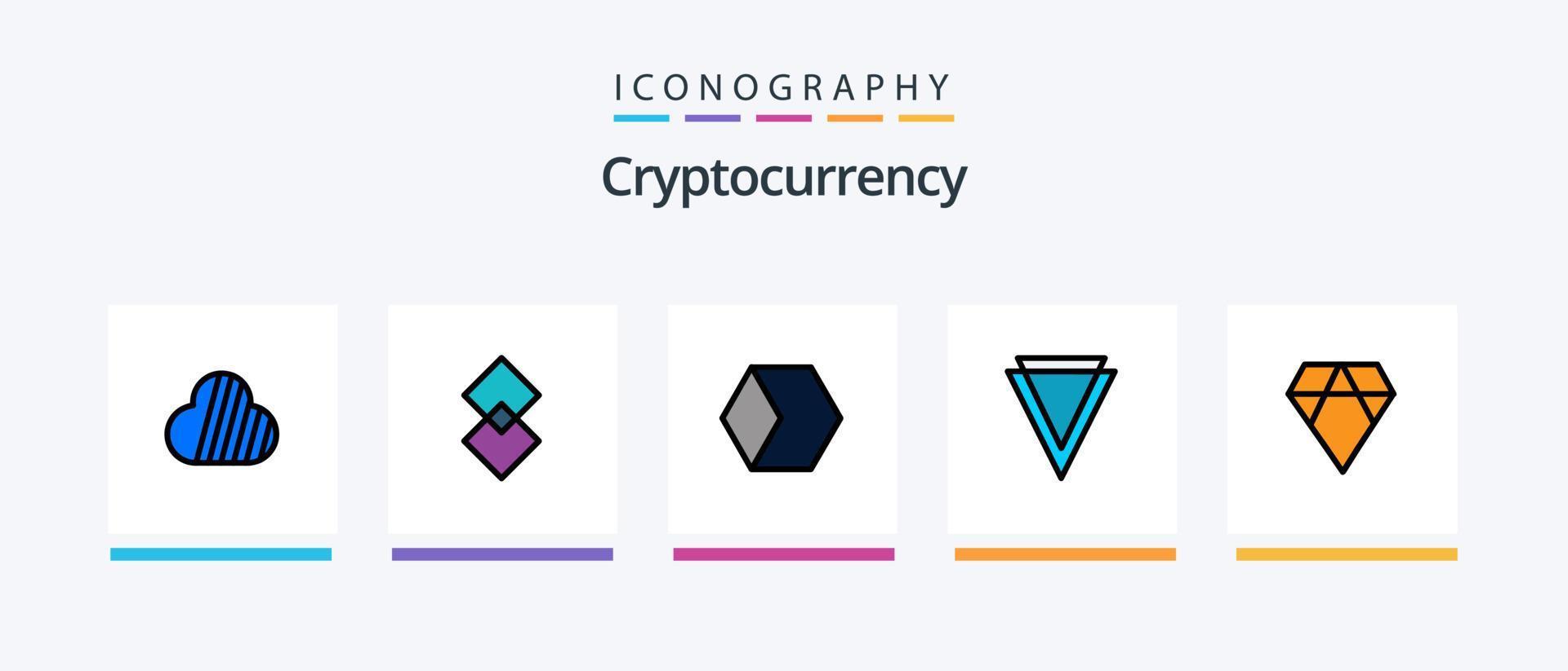 Cryptocurrency Line Filled 5 Icon Pack Including coin . crypto . crypto currency. coin. Creative Icons Design vector