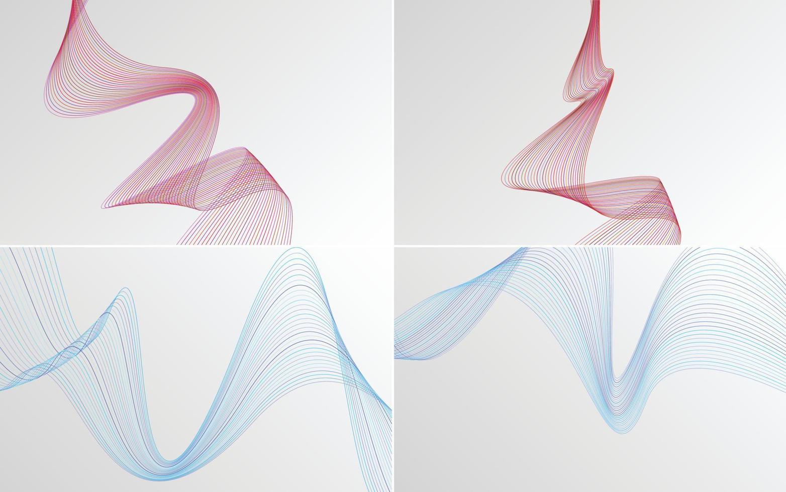 modern wave curve abstract presentation background Pack vector