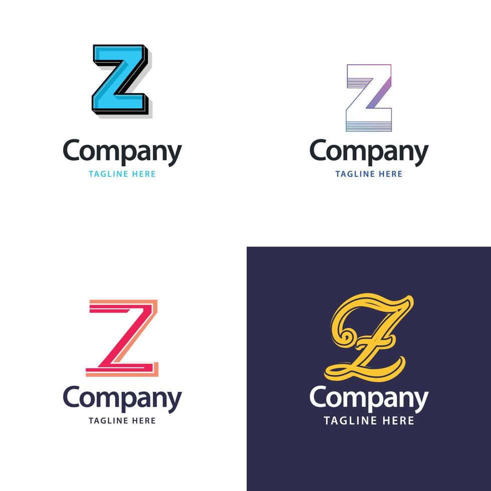 Letter Z Big Logo Pack Design Creative Modern logos design for your business vector