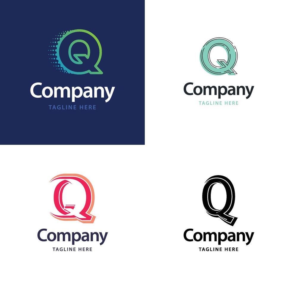 Letter Q Big Logo Pack Design Creative Modern logos design for your business vector