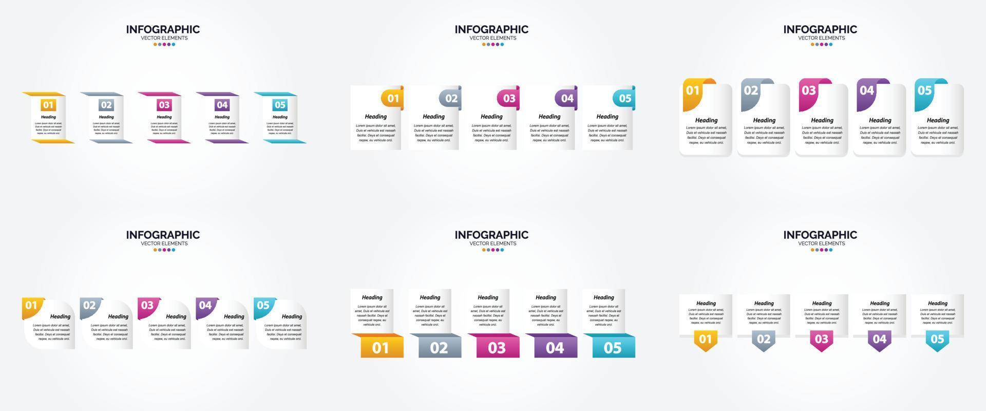 ilustración vectorial infografía conjunto de diseño plano para folleto publicitario y revista vector