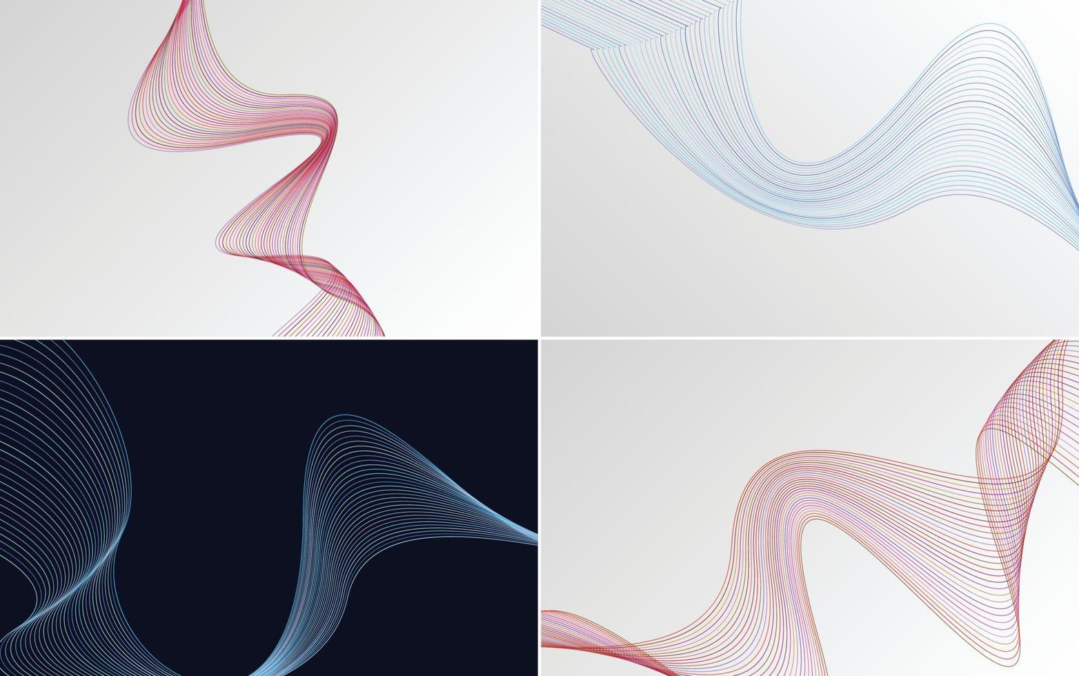 Collection of geometric minimal lines pattern set vector