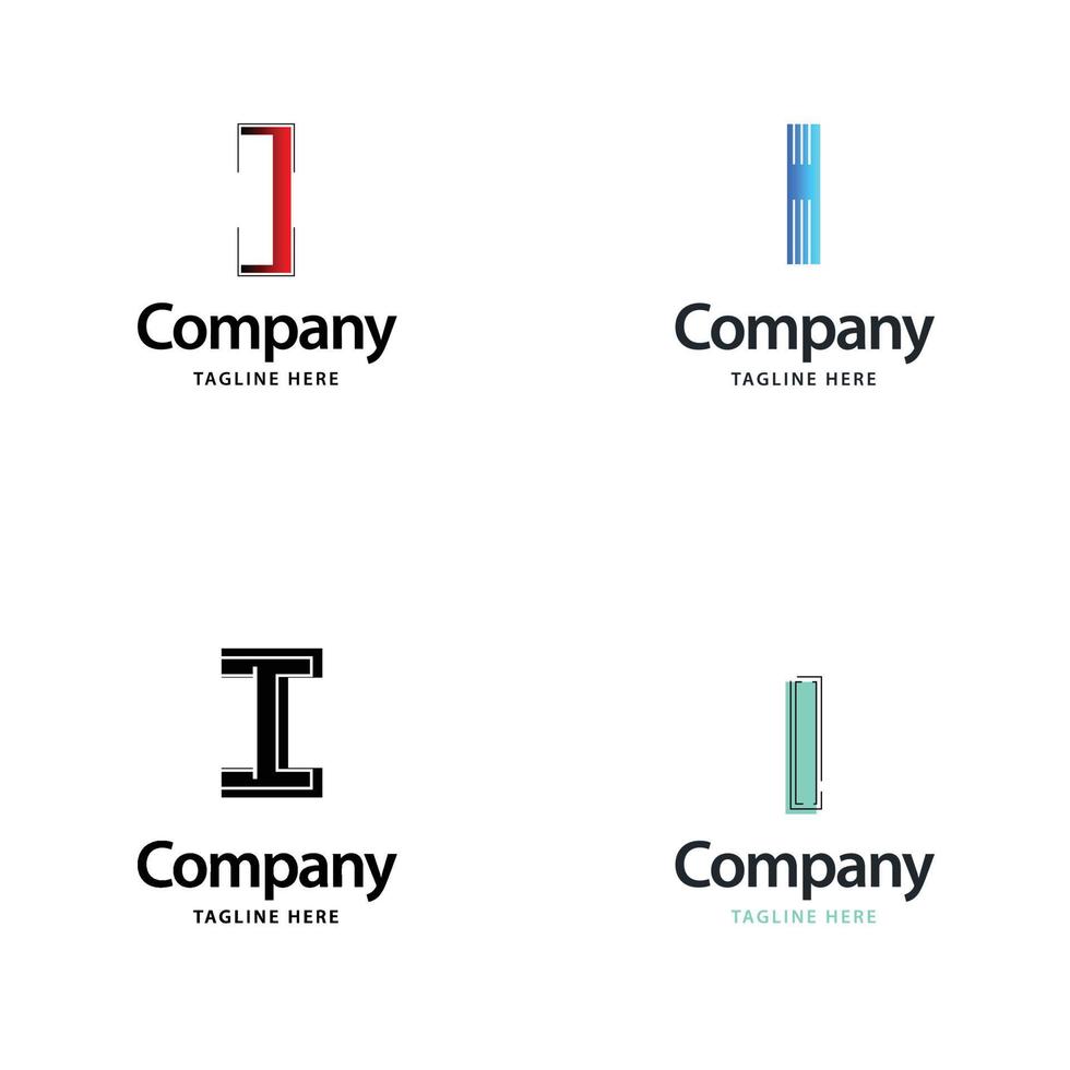 Letter I Big Logo Pack Design Creative Modern logos design for your business vector
