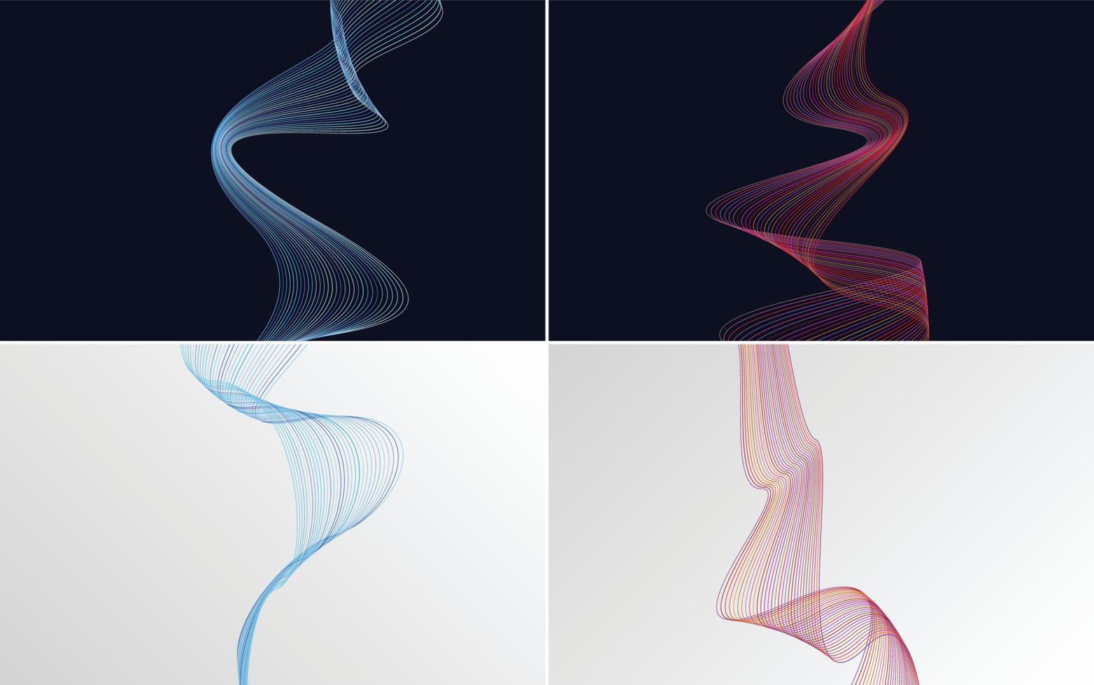 Collection of geometric minimal lines pattern set vector