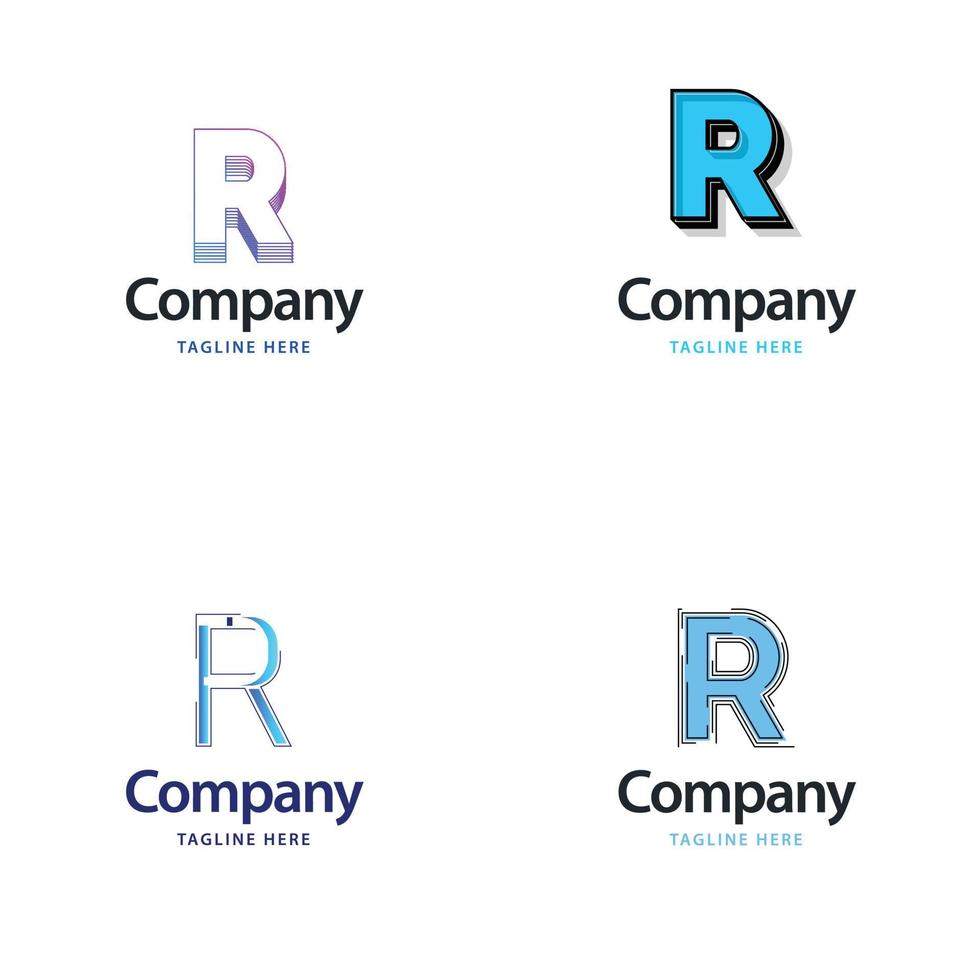 Letter R Big Logo Pack Design Creative Modern logos design for your business vector