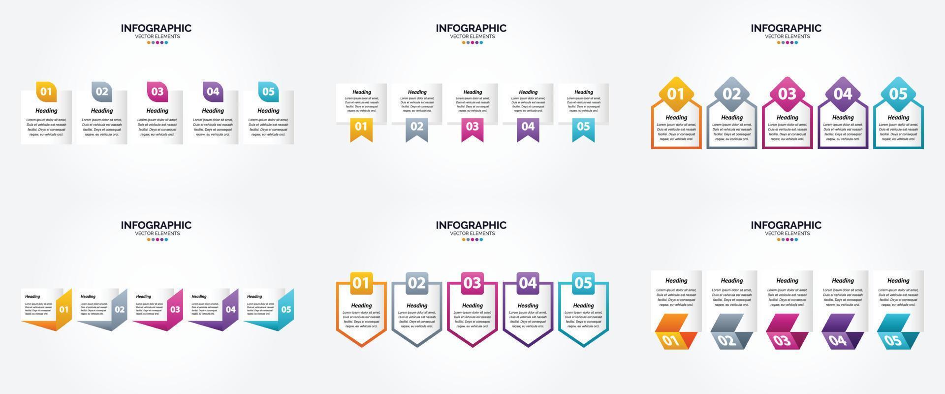 ilustración vectorial infografía conjunto de diseño plano para folleto publicitario y revista vector