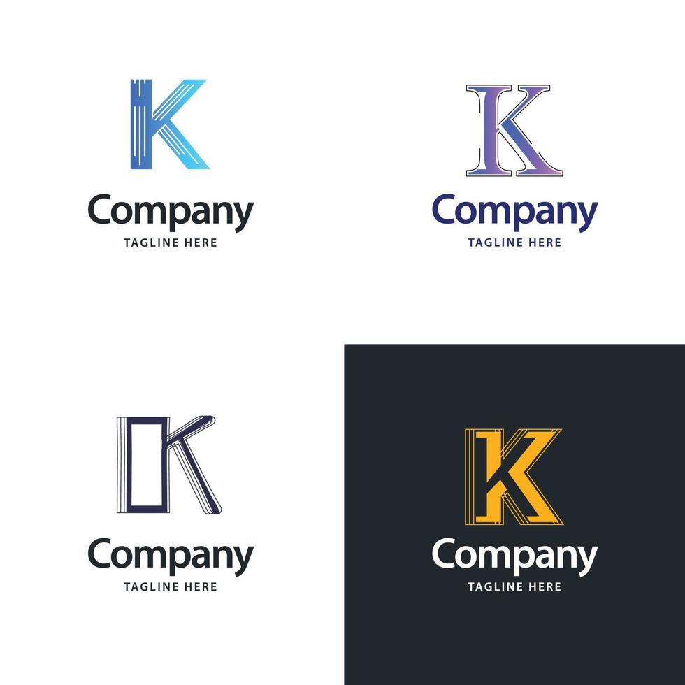 Letter K Big Logo Pack Design Creative Modern logos design for your business vector