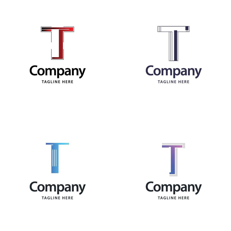 Letter T Big Logo Pack Design Creative Modern logos design for your business vector