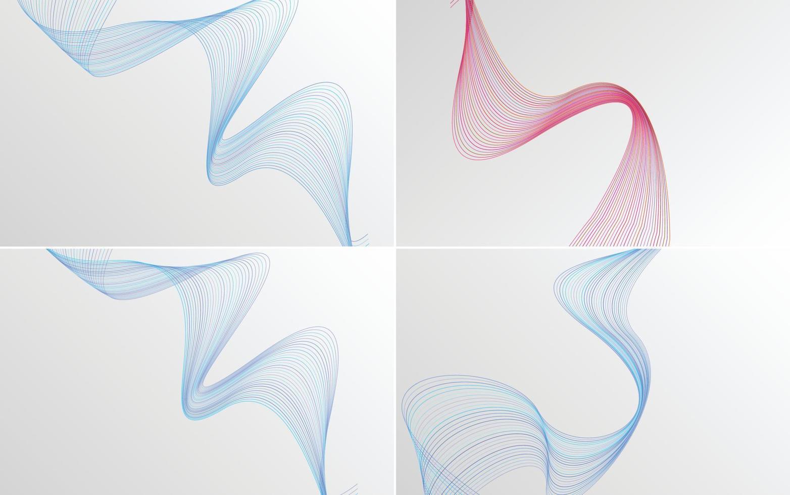 modern wave curve abstract presentation background Pack vector