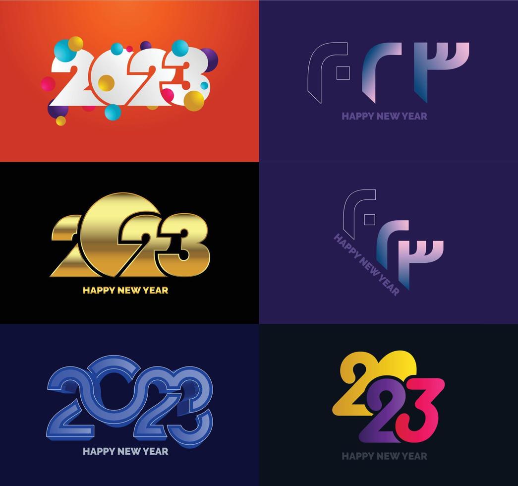 Big Set of 2023 Happy New Year logo text design 2023 number design template vector