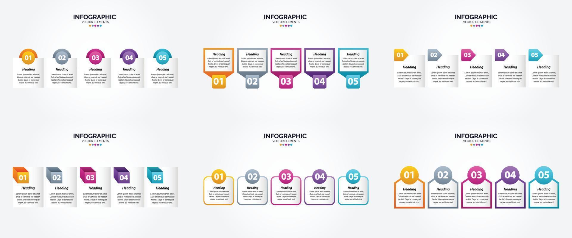 ilustración vectorial infografía conjunto de diseño plano para folleto publicitario y revista vector