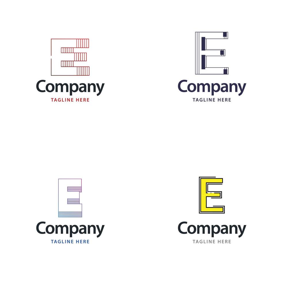 Letter E Big Logo Pack Design Creative Modern logos design for your business vector