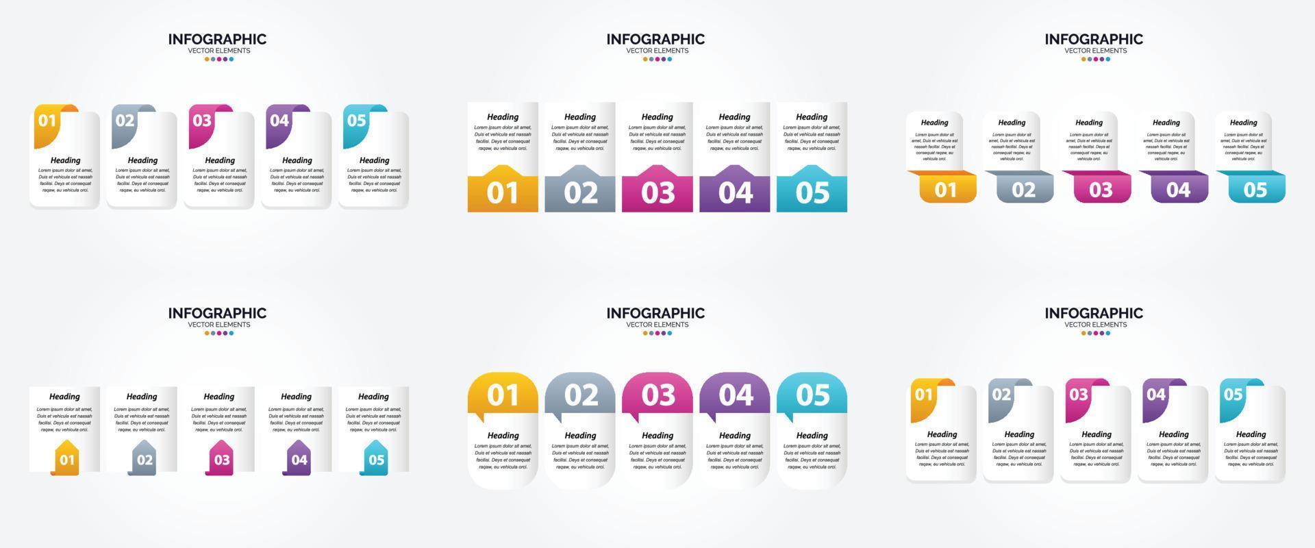 ilustración vectorial infografía conjunto de diseño plano para folleto publicitario y revista vector