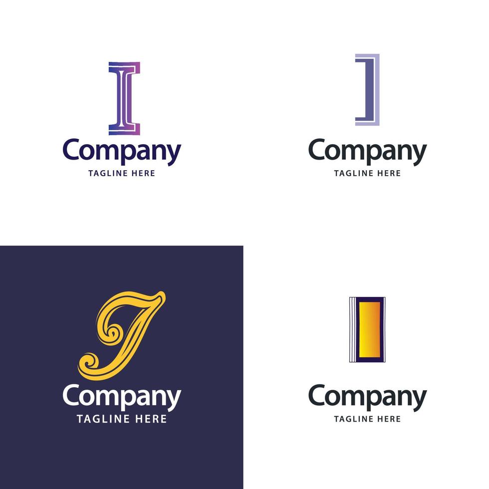 Letter I Big Logo Pack Design Creative Modern logos design for your business vector