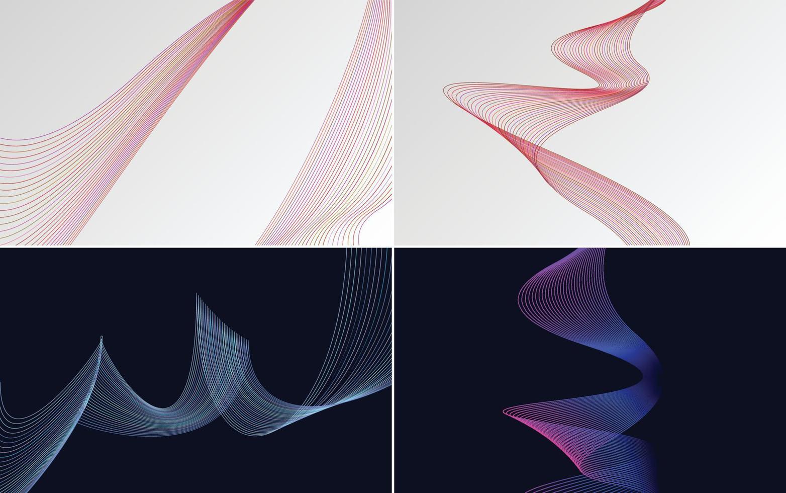 Collection of geometric minimal lines pattern set vector