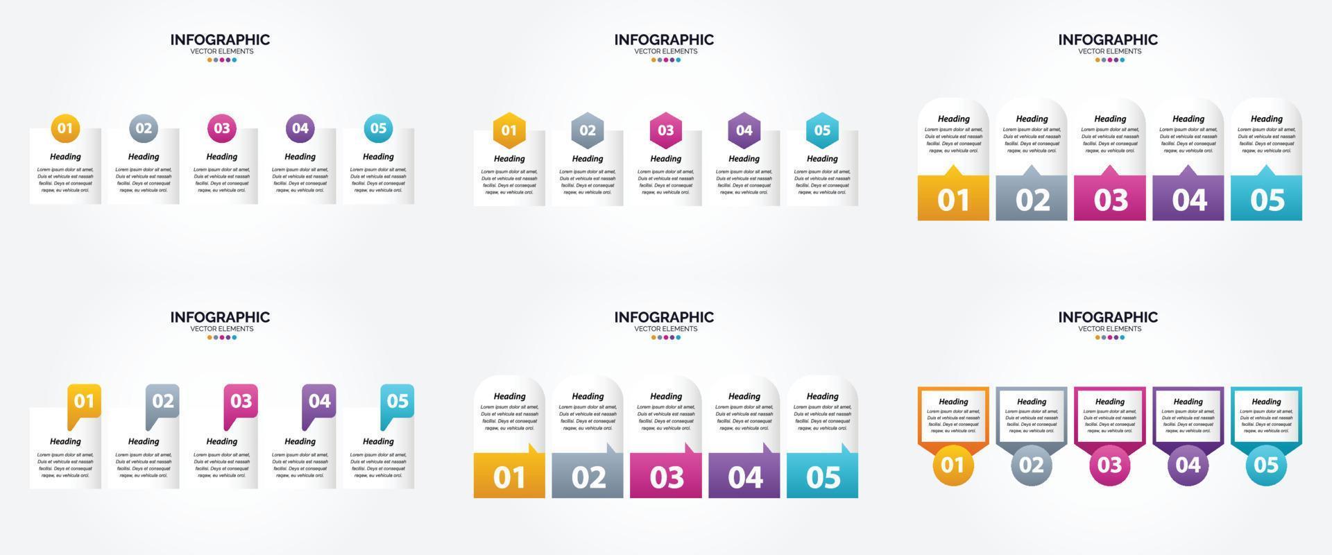 ilustración vectorial infografía conjunto de diseño plano para folleto publicitario y revista vector