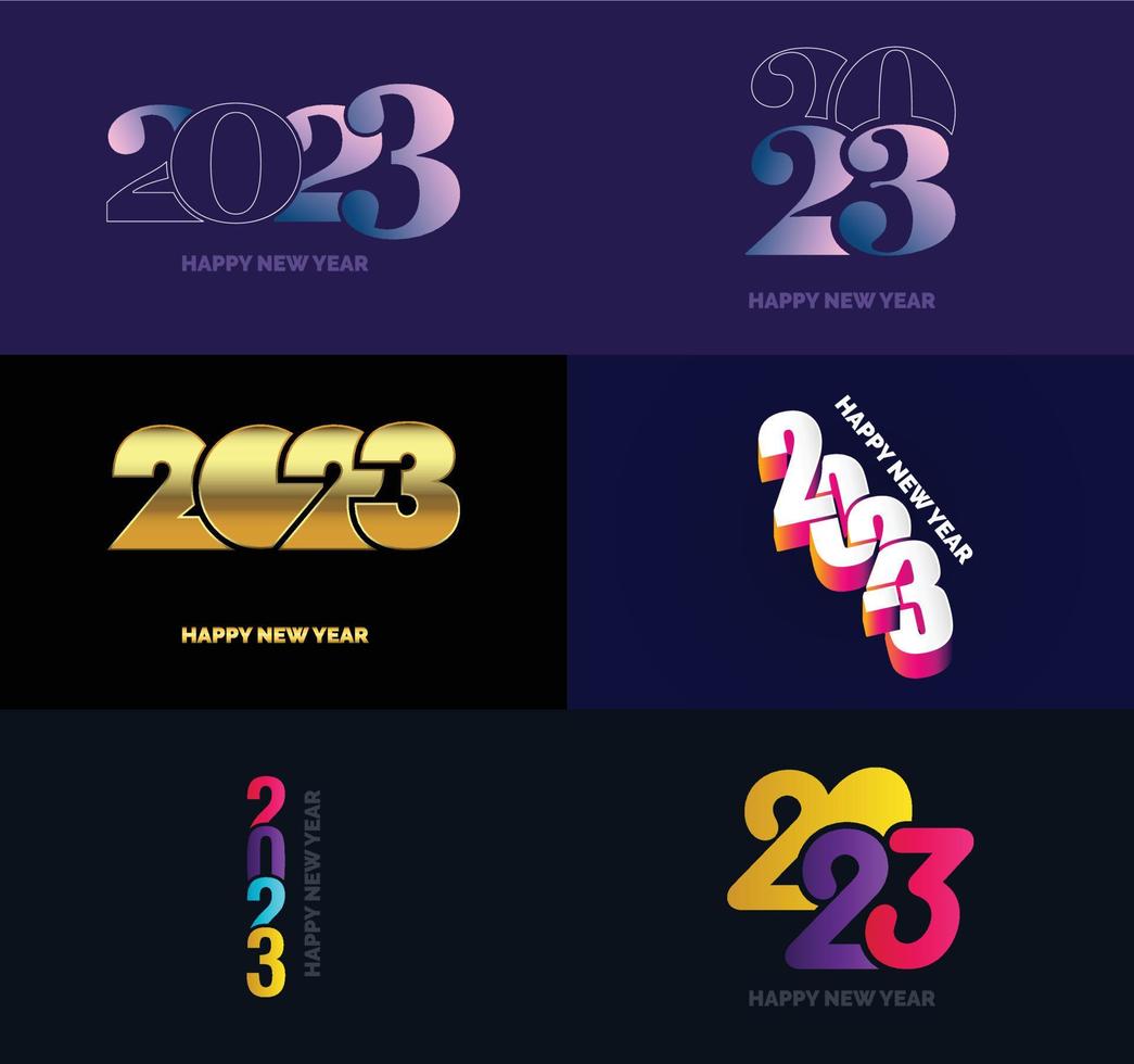 Big Set of 2023 Happy New Year logo text design 2023 number design template vector