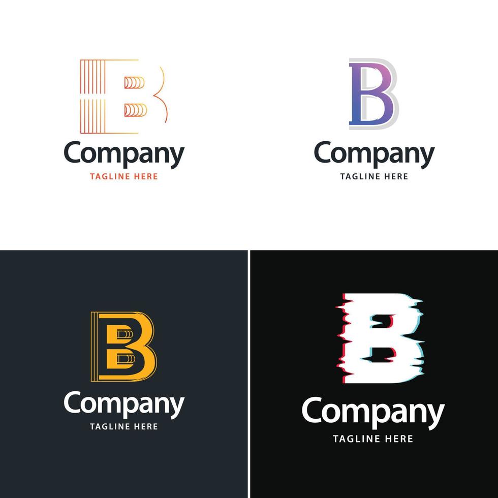 letra b diseño de paquete de logotipos grandes diseño de logotipos modernos y creativos para su negocio vector