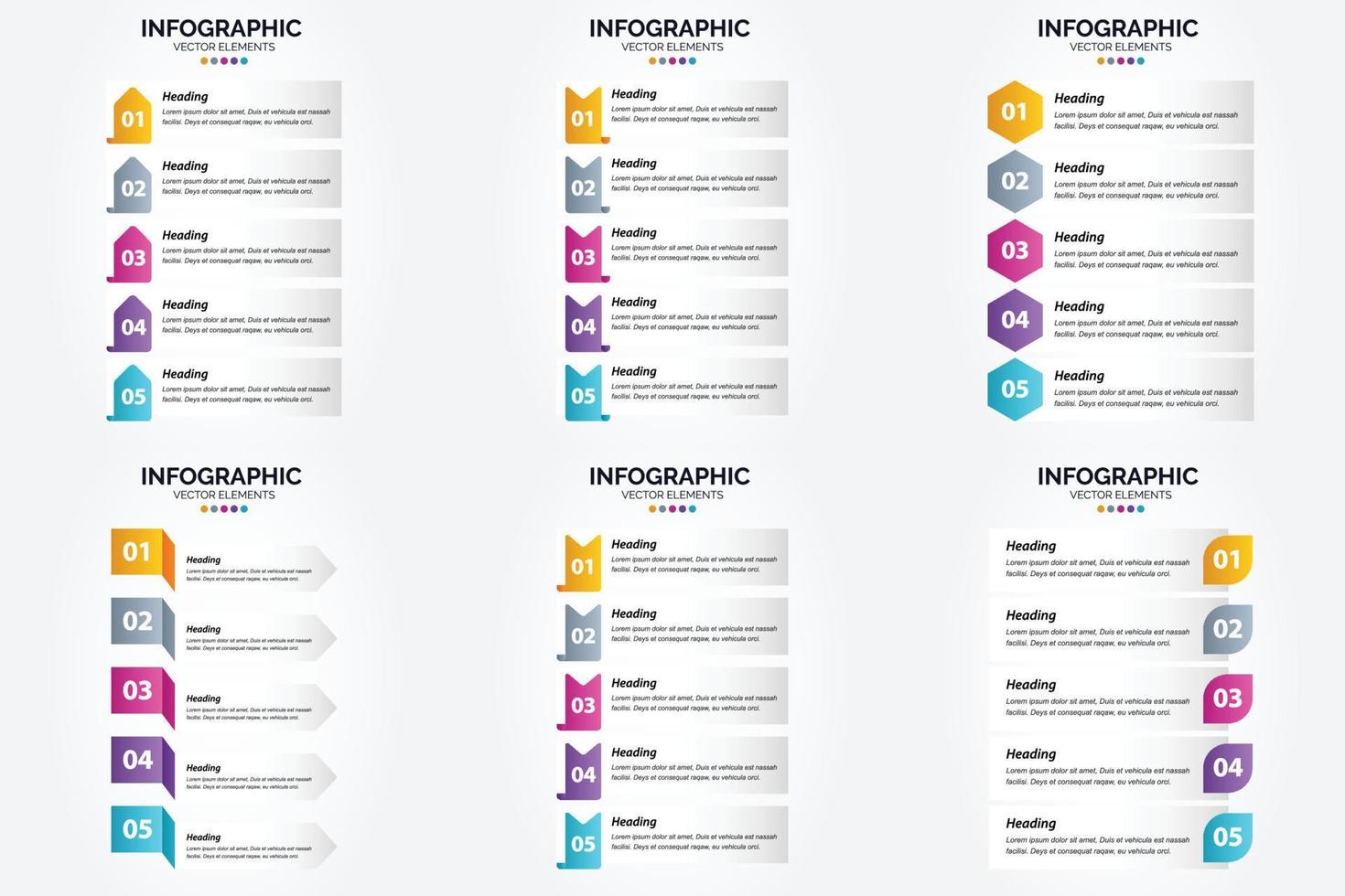 ilustración vectorial infografía conjunto de diseño plano para folleto publicitario y revista vector