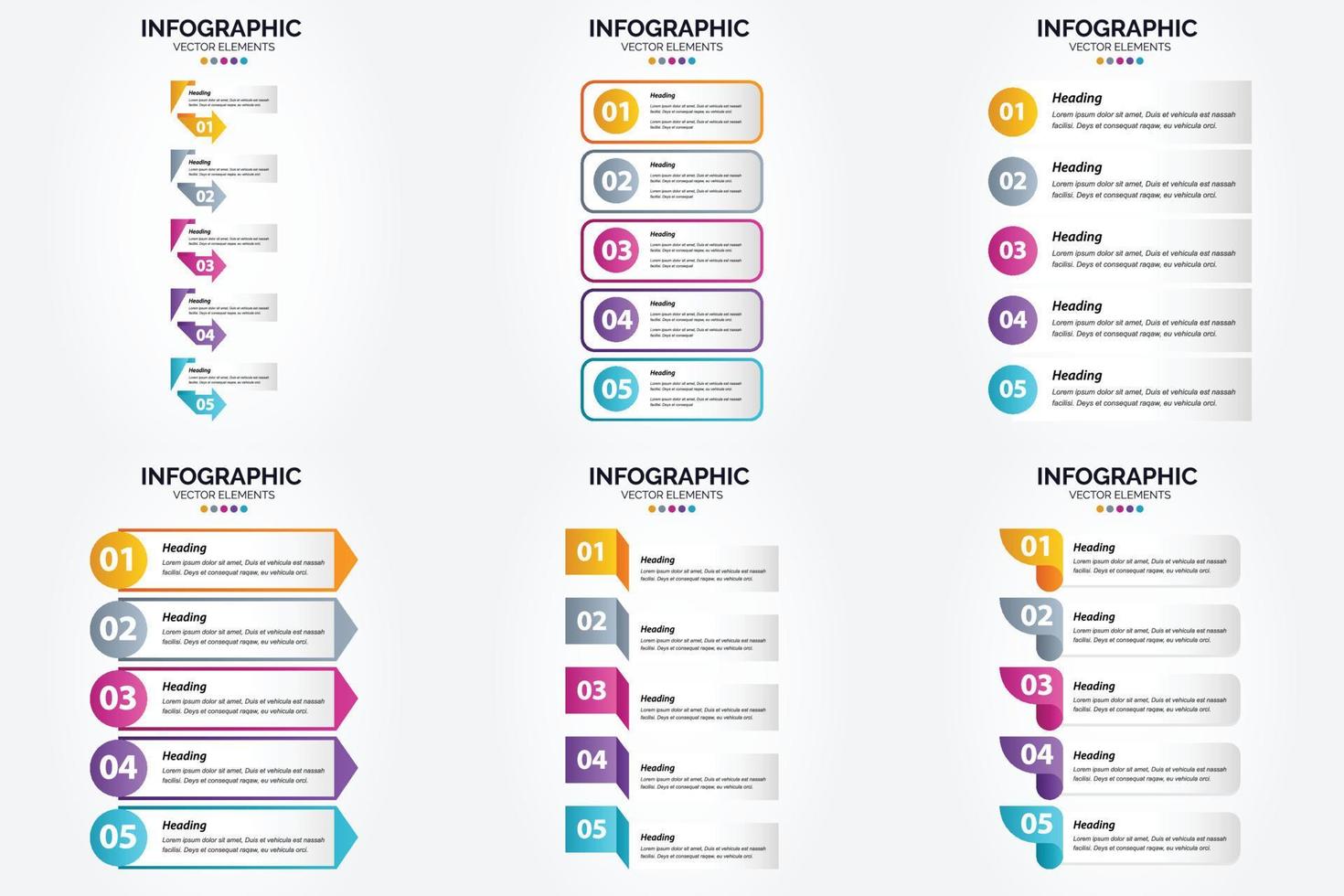 ilustración vectorial infografía conjunto de diseño plano para folleto publicitario y revista vector