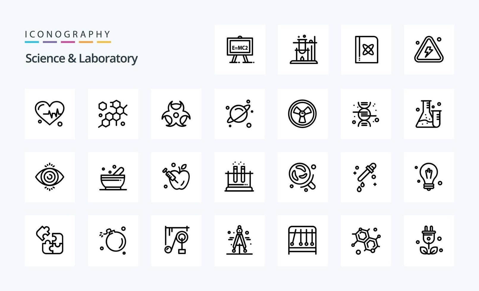25 Science Line icon pack vector
