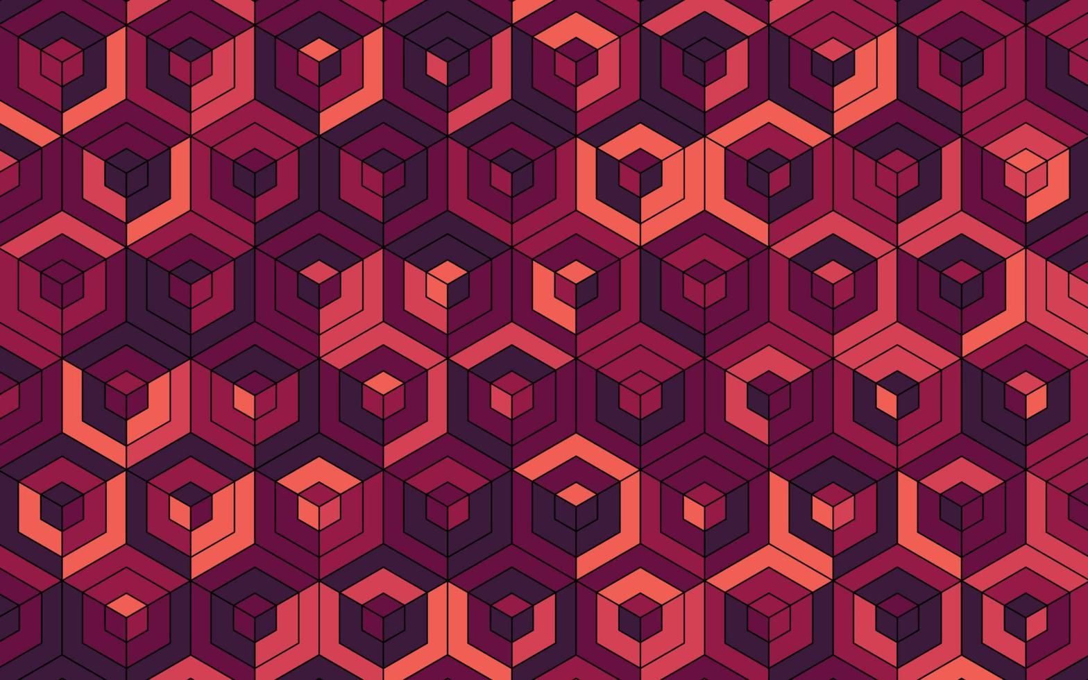 fondo de banner hexagonal de bloque rojo 3d vector